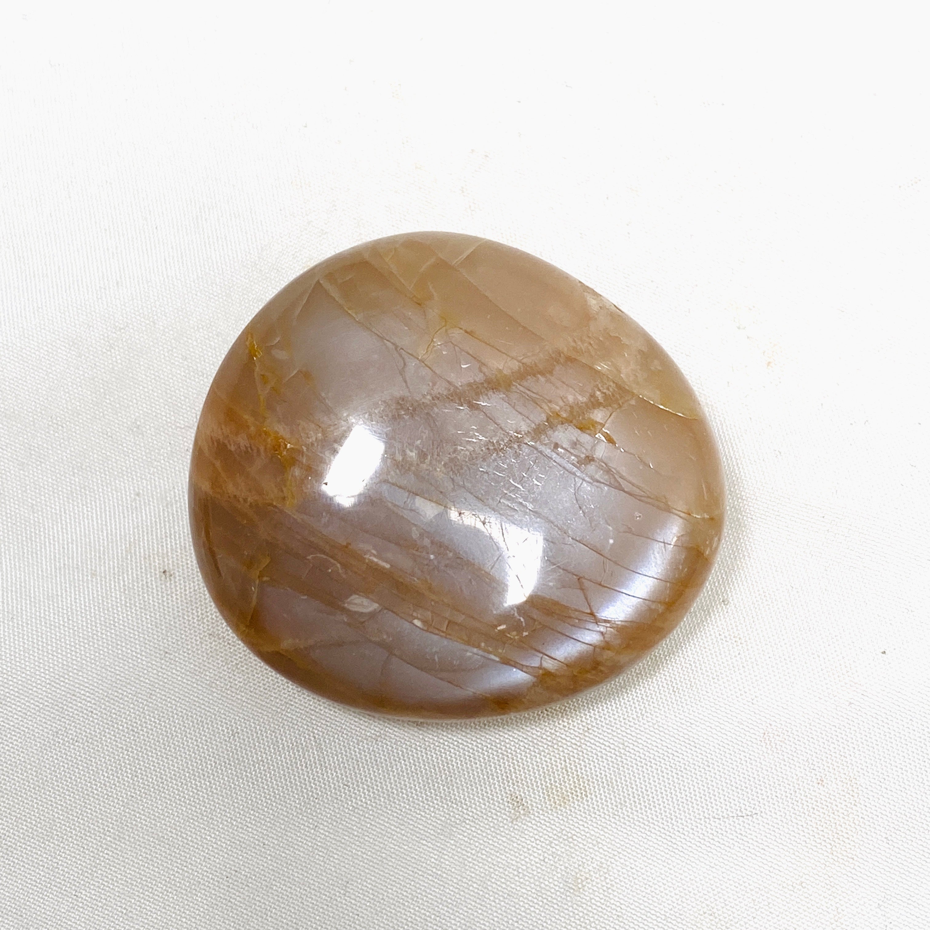Natural Peach Moonstone Palm Stone - Healing Crystal for Stress Relief & Meditation - Perfect for Reiki, Yoga & Spiritual Practices