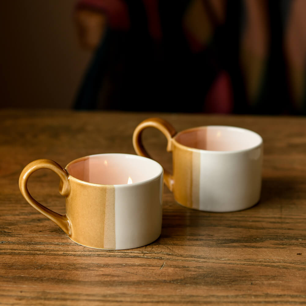 Mittee Ceramic Teacup Tealight Holders Set of 2 - 50% Off - Perfect for Romantic Dinners, Wedding Decor & Home Ambiance