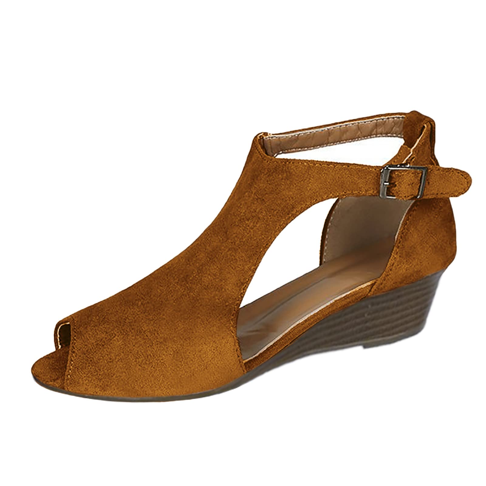 **Women's Orthopedic Dressy Sandals with Buckle Ankle Strap – Open Toe Wedge Heel Summer Sandals 2023 | Lightweight Casual Platform Sandals for Outdoor, Beach & Daily Wear**