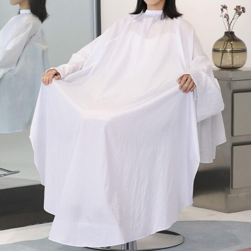 Professional White Hair Cutting Cape Apron for Salon & Barber - Durable Hairdressing Smock for Men & Women - Perfect for Haircuts, Styling & Grooming in Salons & Barbershops