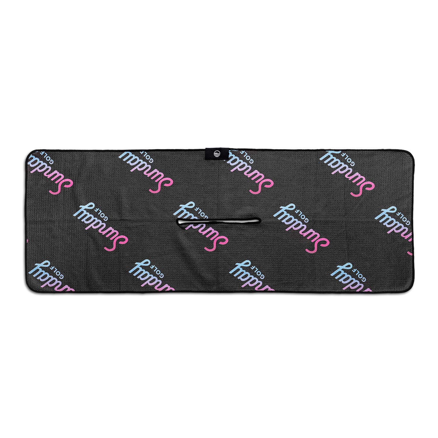 Sunday Golf Microfiber Golf Towel 14x40 Inches - Premium Waffle Pattern with Center Slit - Absorbent & Durable - Miami Vice Design - Perfect for Golfers, Caddies & Club Cleaning