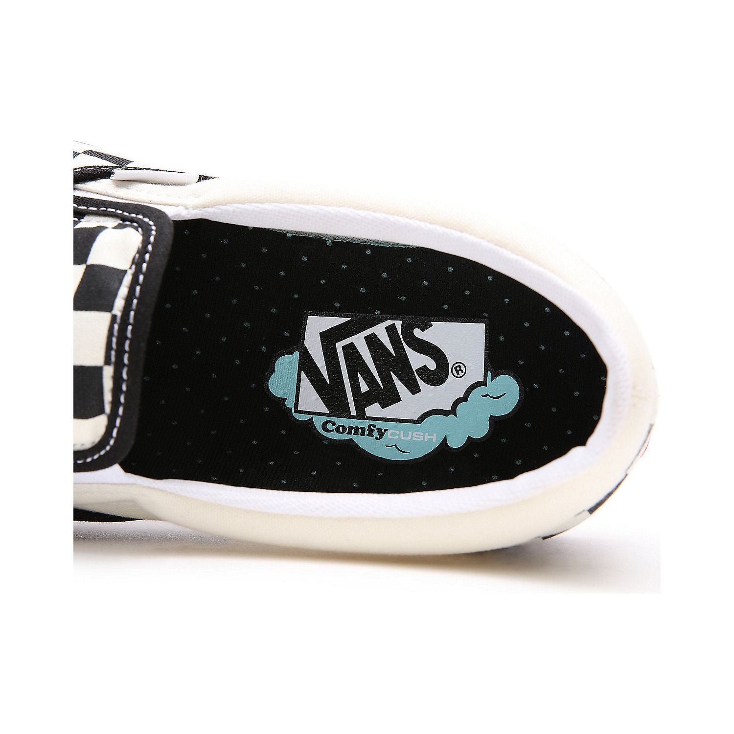 Vans Classic Slip-On Comfycush™ Checkerboard Shoes - Black & Off White | Comfortable Skate Shoes for Men & Women | Perfect for Casual Wear, Street Style & Skateboarding