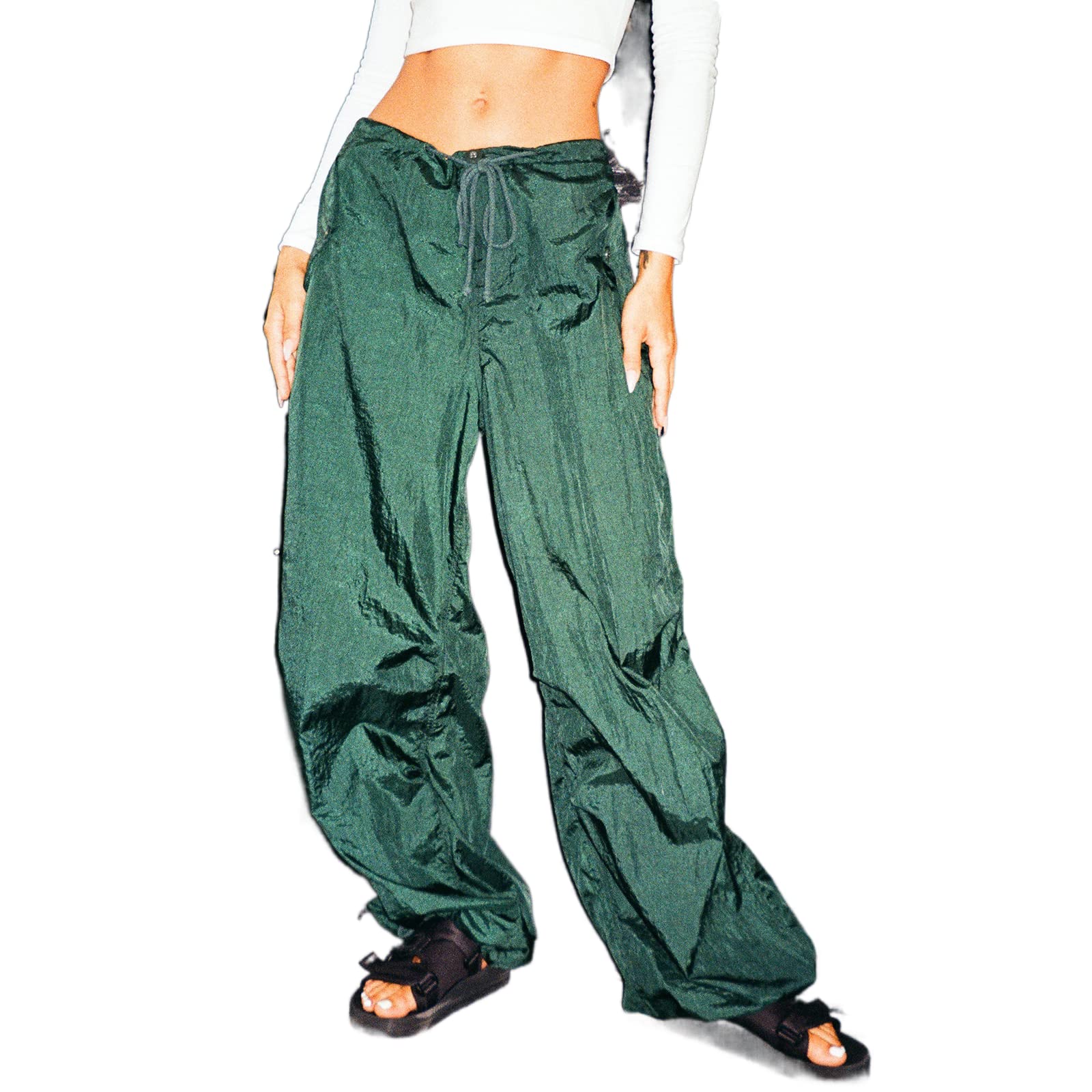 Multitrust Women's Baggy Cargo Pants with Pockets - Casual Goth Hip Hop Jogger Pants, Loose Fit Workout Trousers for Streetwear, Yoga, and Everyday Fashion