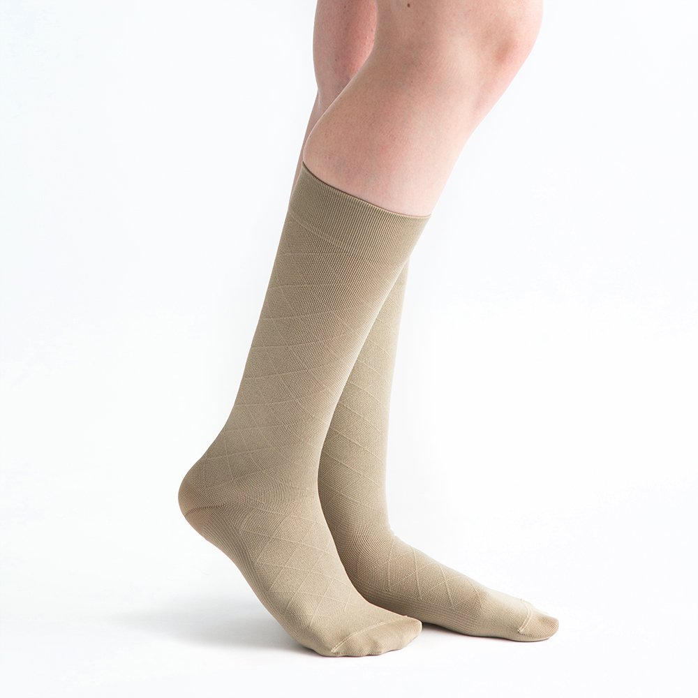 VenActive Women's 15-20 mmHg Compression Socks for Circulation & Swelling Relief - Diamond Pattern Trouser Socks for Work, Travel & Nursing