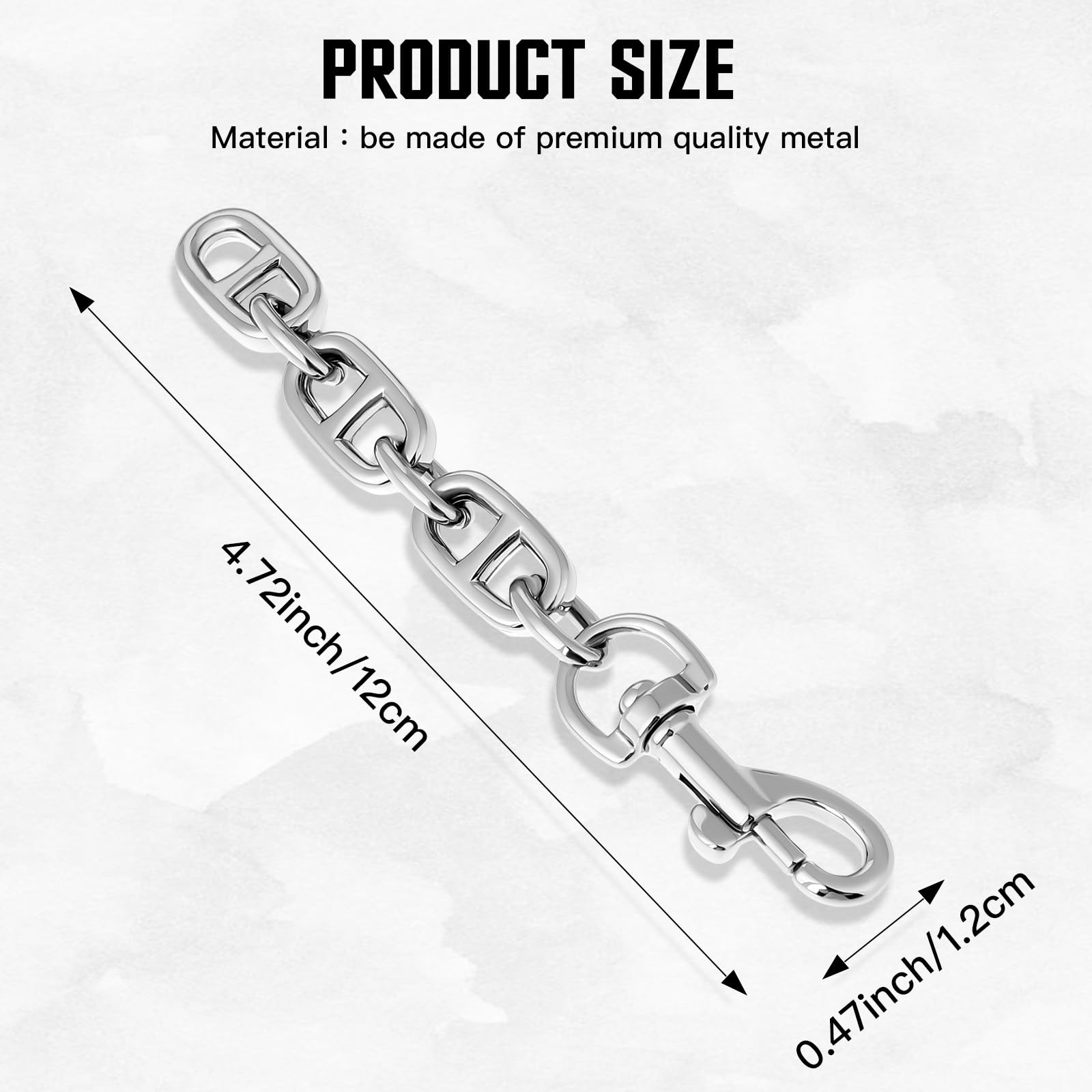 2 Pack Silver Purse Strap Extenders - 4.7 Inch Metal Chain Bag Extender for Women's Handbags, Crossbody Bags & Shoulder Bags | Perfect for Adjusting Strap Length & Adding Stylish Decoration to Your Purse Collection