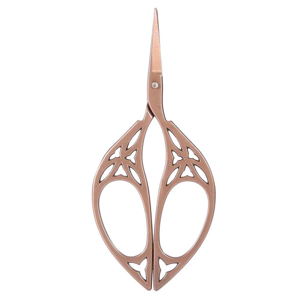 Vintage Stainless Steel Embroidery Scissors - Leaf Design Cross Stitch Crafting Tool for Sewing, Needlework & DIY Projects | Household Scissors in Tawny Color | Perfect for Quilting, Fabric Cutting & Handmade Crafts