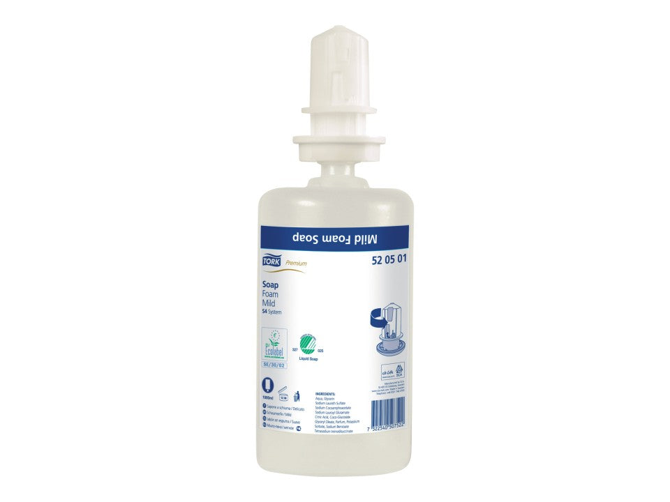 Tork S4 Mildly Scented Foam Soap Refill - 1 Liter (520501) | Pack of 6 | Ideal for Restaurants, Offices & Public Restrooms