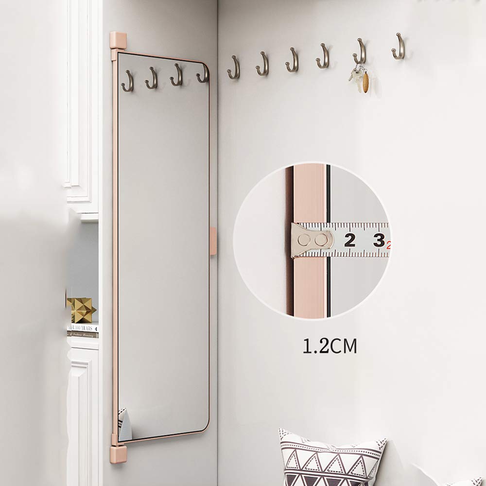 Full-Length Wardrobe Mirror with Sliding & Rotating Design - Space-Saving Hidden Dressing Mirror 90x35/100x35 Inches - Black Frame Folding Mirror for Bedroom, Closet & Home Decor