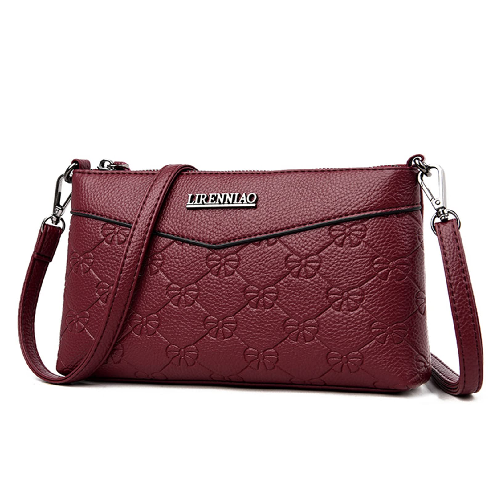 Women's Small Crossbody Purse - PU Leather Shoulder Bag with Wristlet Strap, Slim Wallet Clutch & Envelope Handbag for Everyday Use, Travel & Shopping