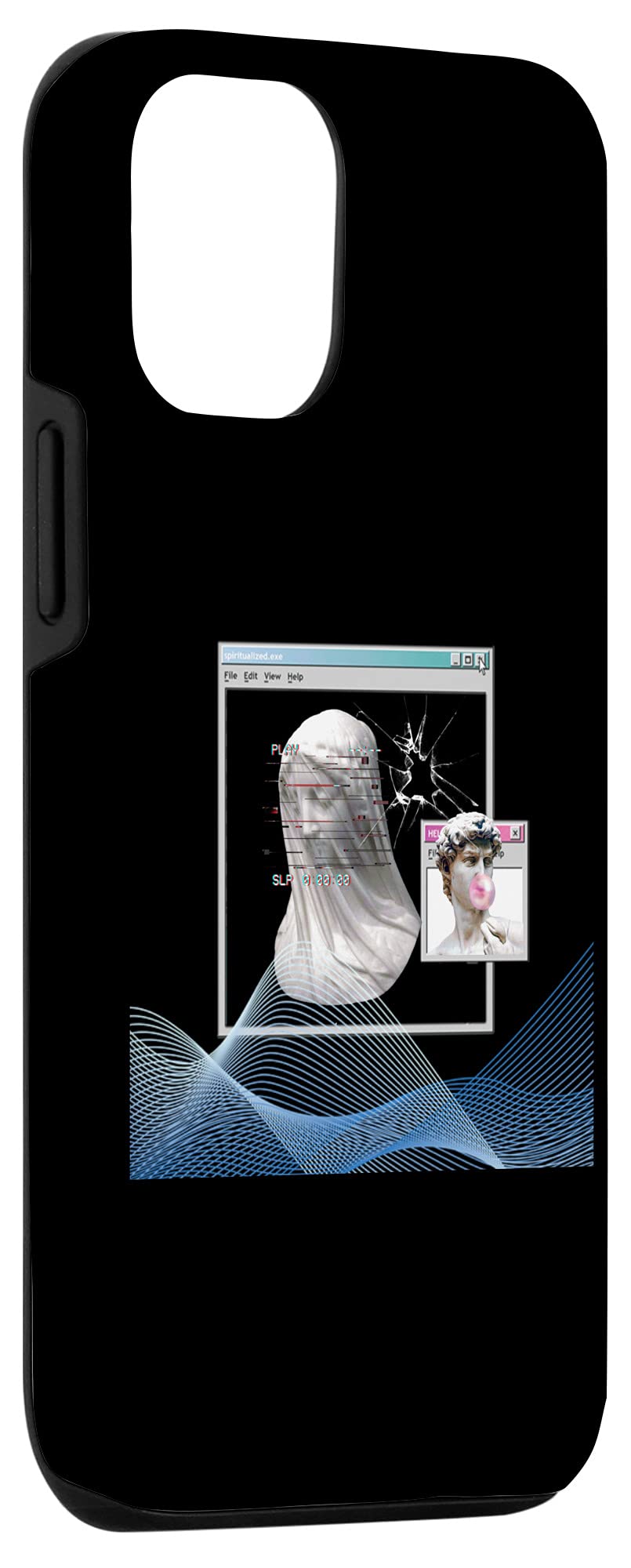iPhone 12/12 Pro Case - Retro Vaporwave Aesthetic PC Design with Trippy 90s Art - Protective Phone Cover for Daily Use, Travel & Gaming