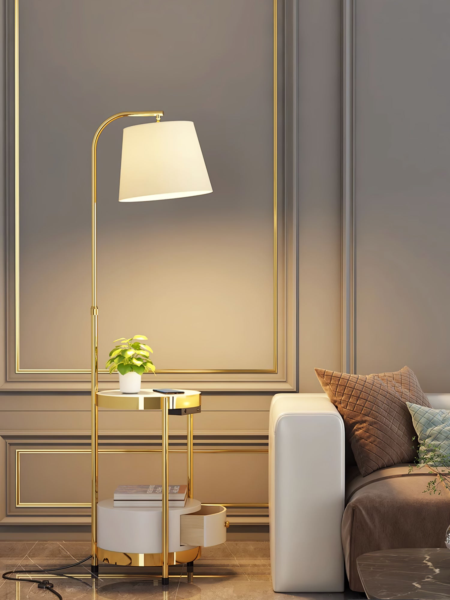 Modern Lilah Floor Lamp - Adjustable LED Standing Light for Living Room, Bedroom & Office - Dimmable Brightness & Energy Efficient Lighting for Home Decor