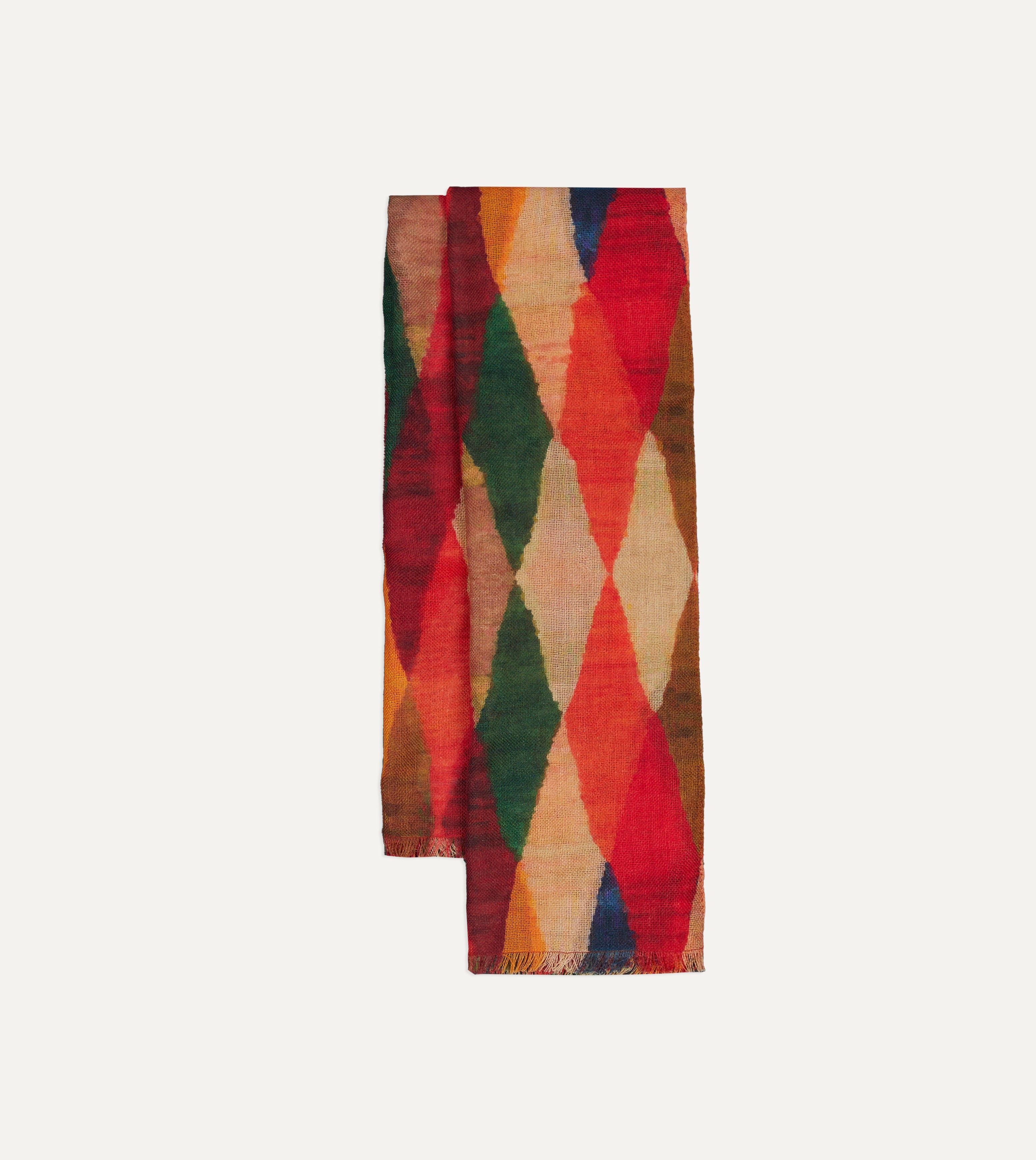 Stylish Harlequin Print Wool Gauze Scarf - Lightweight & Warm Fashion Accessory for Women - Perfect for Fall, Winter, and Special Occasions