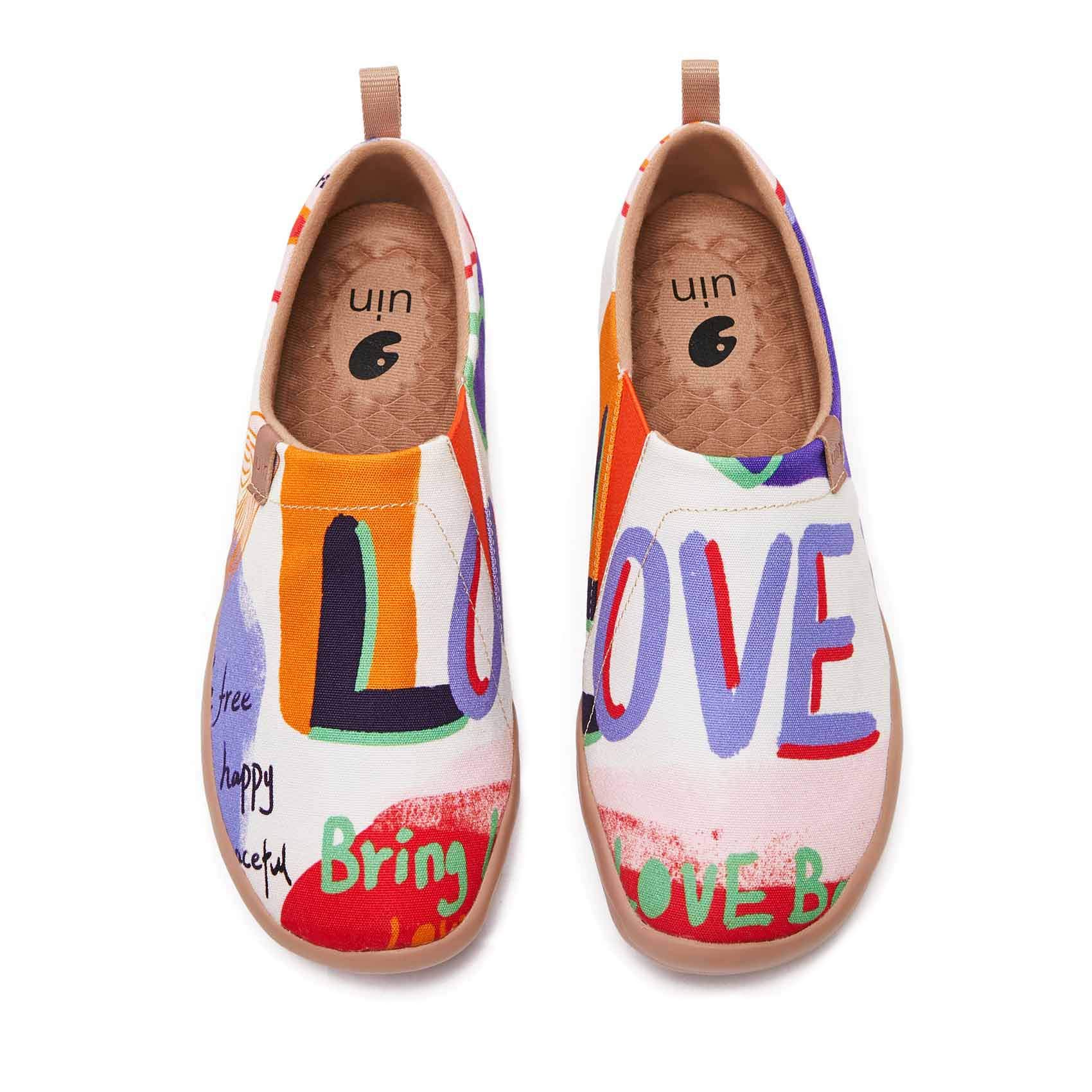 UIN Women's Slip On Sneakers - Casual Knit Loafers with Artistic Painting | Comfortable Soft Walking Shoes for Women | Perfect for Work, Travel & Everyday Wear
