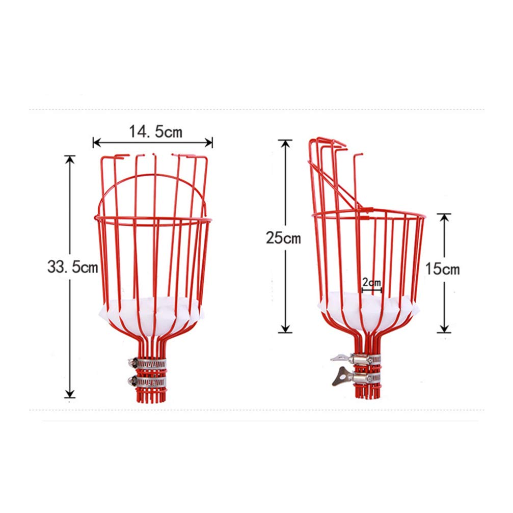 Hemoton 1 Set Fruit Picking Tool - Long Handle Fruit Harvester with Basket for Apple, Pear, Peach Picking - Perfect for Orchard, Garden, and Backyard Harvesting