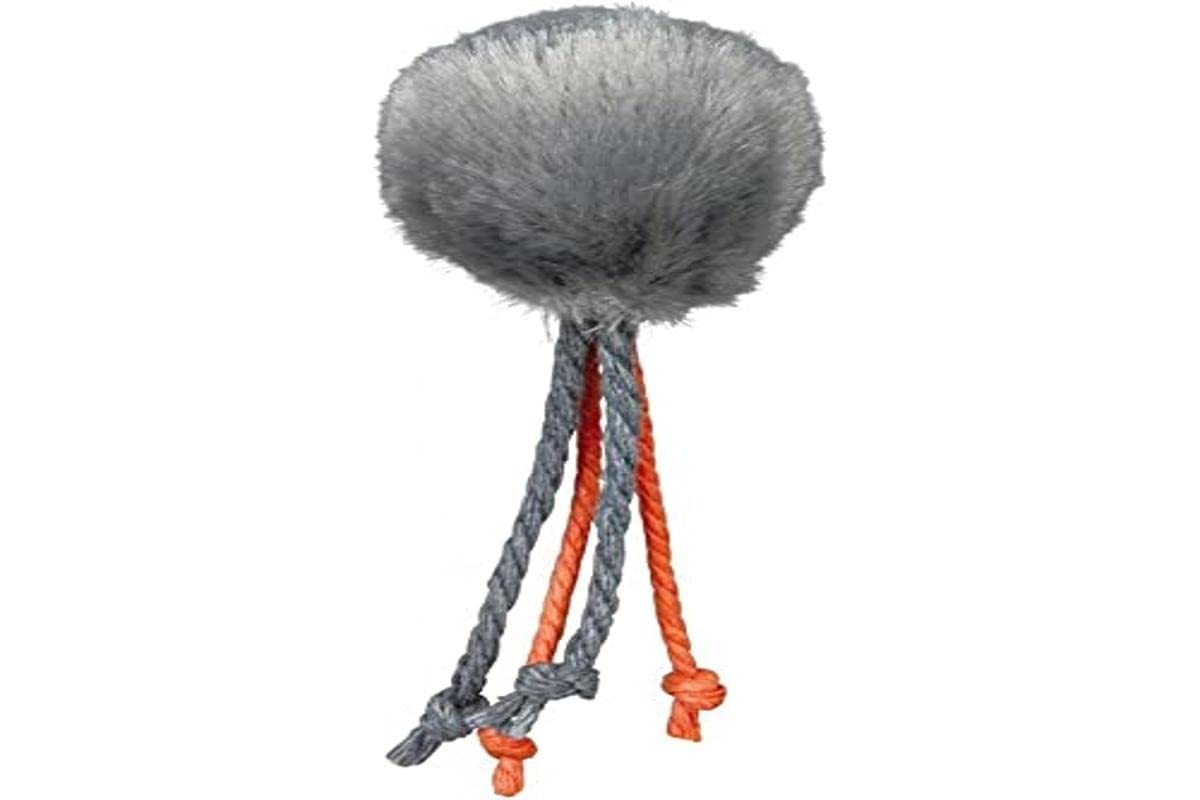 Trixie 100 Plush Cat Toys with Bell & Feather - Interactive Play Balls for Kittens & Adult Cats - Perfect for Indoor Play, Training & Exercise