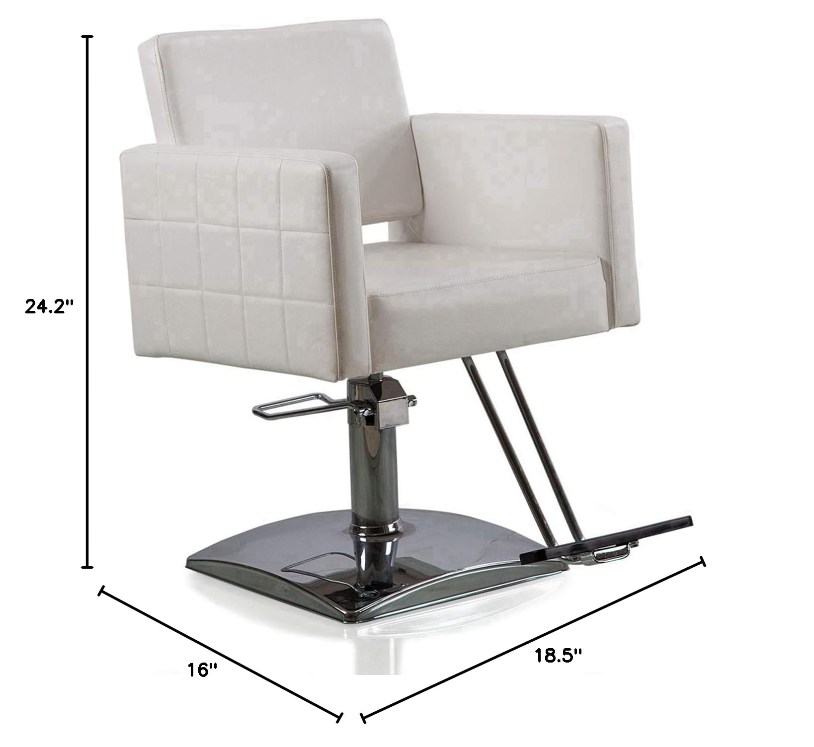 Professional Hydraulic Styling Chair for Salon, Spa & Barber Shop - Adjustable Height White Beauty Chair for Hair Cutting, Styling & Makeup Services