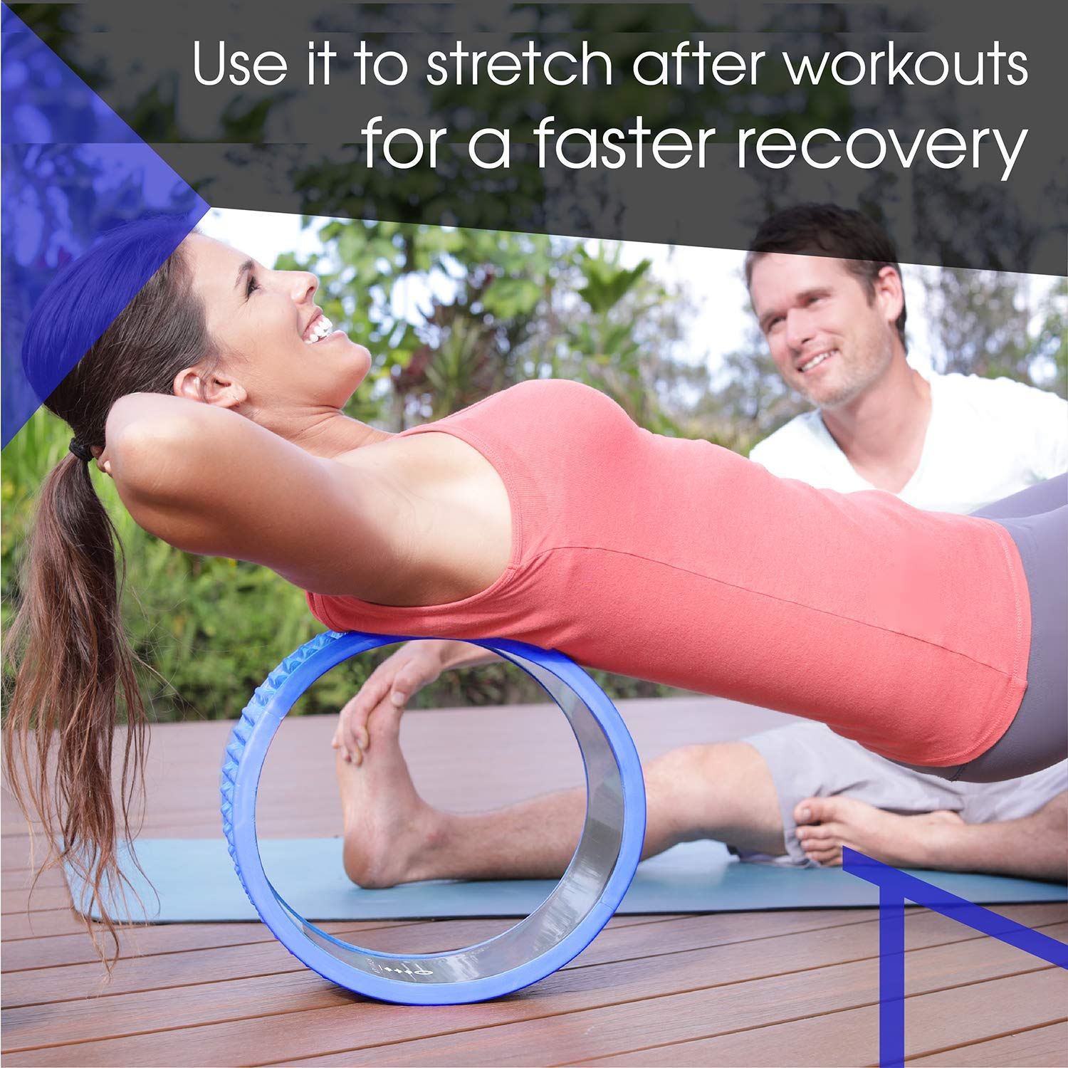 Trigger Point Yoga Wheel & Foam Roller - Deep Tissue Back Massager for Mobility & Pain Relief - Perfect for Yoga, Physical Therapy & Post-Workout Recovery