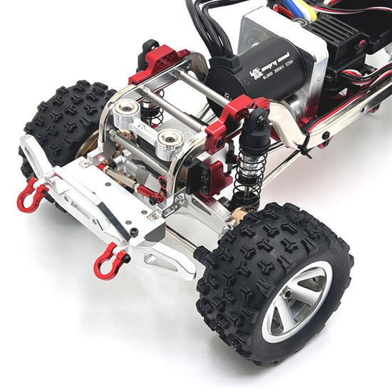 MJX Hyper Go H12Y/H12Y+ CNC Aluminum Front Bumper - Heavy Duty Upgrade Kit (Red, Black, Silver) for RC Car Off-Road Racing & Bashing