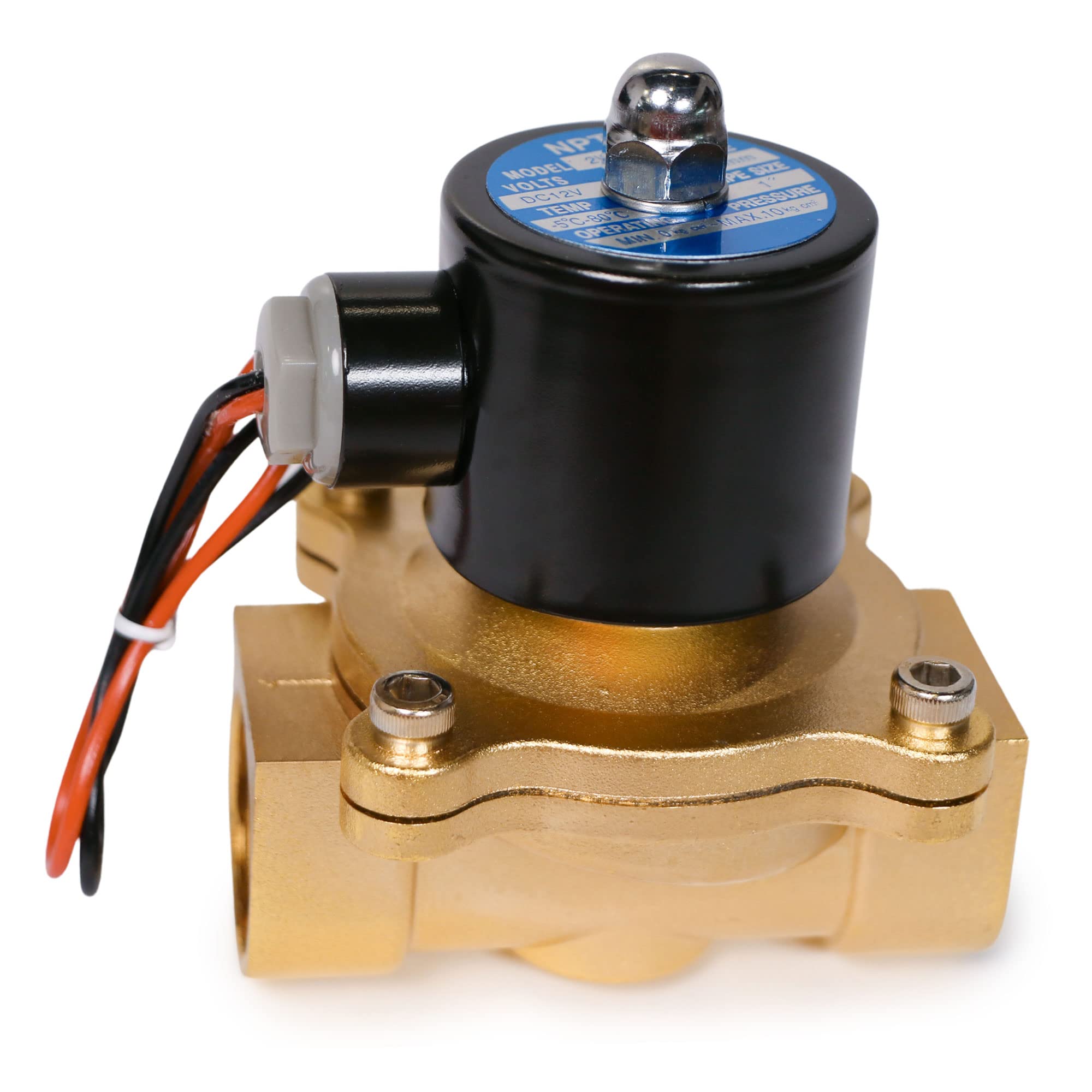 1 Inch 12V DC Electric Solenoid Water Valve - Zinc Alloy Body with NBR Seal for Irrigation Systems, Water Dispensers & Home Appliances