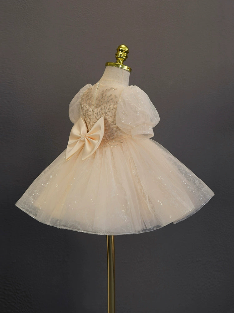 White Princess Sweetheart Tea Length Tulle Flower Girl Dress - Perfect for Weddings, Baptisms & Special Occasions