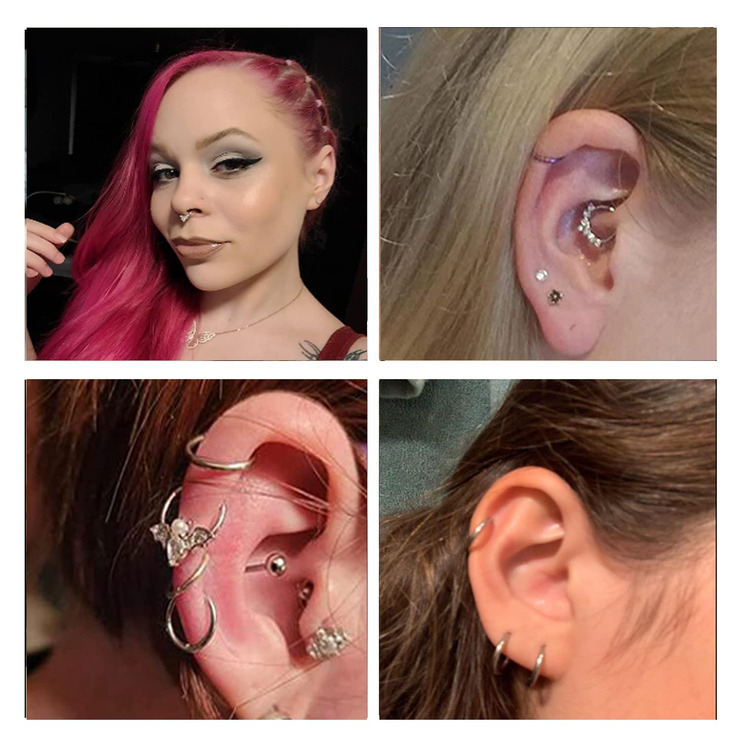 16G Bat & Dragon Claw Septum Rings - Daith, Helix, Tragus & Cartilage Piercing Jewelry for Men & Women | Gothic Body Jewelry for Everyday Wear & Special Occasions