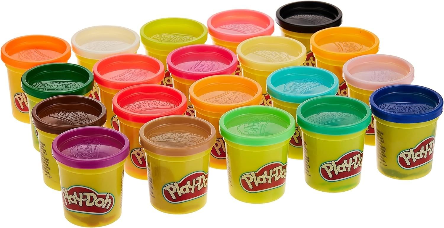 Play-Doh 20-Pack Modeling Compound (84g Each) - Super Bright Colors, Non-Toxic, A7924EUC | Creative Arts & Crafts for Kids, Classroom Activities, Sensory Play & DIY Projects