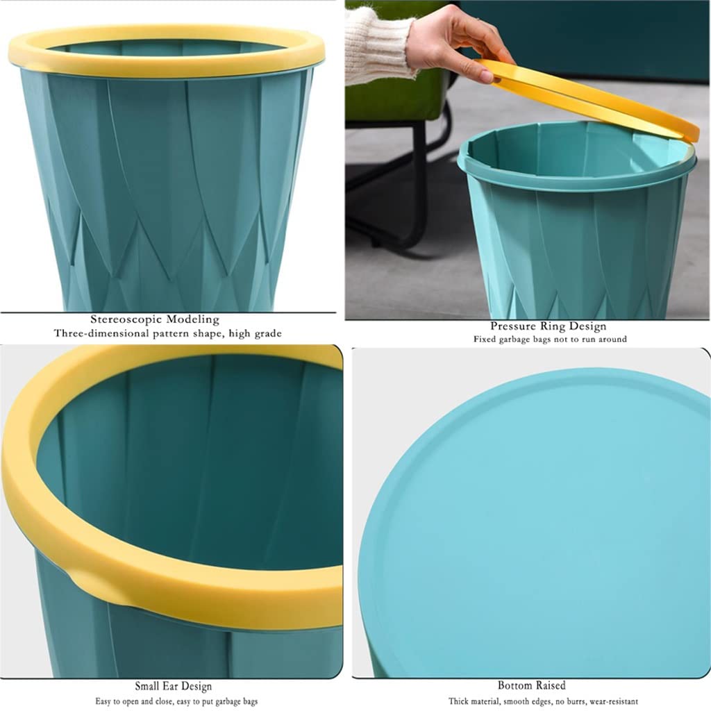 Eco-Friendly Compost Bin for Kitchen - Step Trash Can with Press Ring, No Cover, Large Capacity for Home, Living Room, Office - Perfect for Organic Waste & Recycling (Green) - Ideal for Sustainable Living & Waste Management