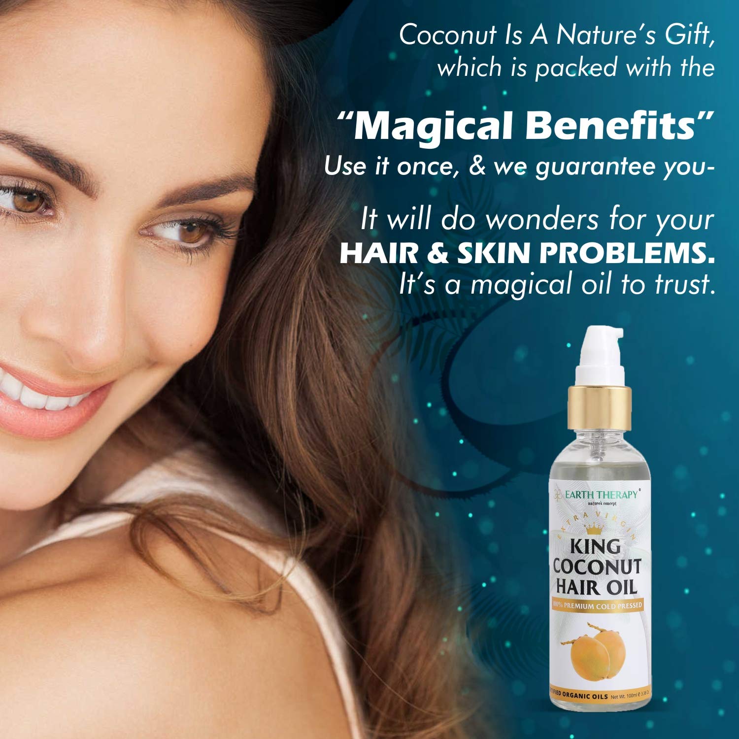 Organic Coconut Oil for Hair & Skin - 100% Pure, Cold-Pressed, 100ml - Perfect for Moisturizing, Cooking & DIY Beauty Recipes