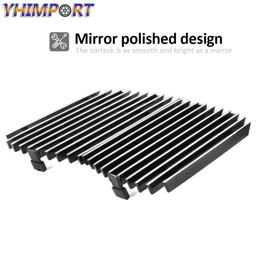 Polished Chrome Front Grill & Billet Insert Combo for 2003-2006 Chevy Silverado 1500/2500 - Top Bumper & Tow Hook Upgrade (4pc) - Perfect for Off-Road & Truck Customization