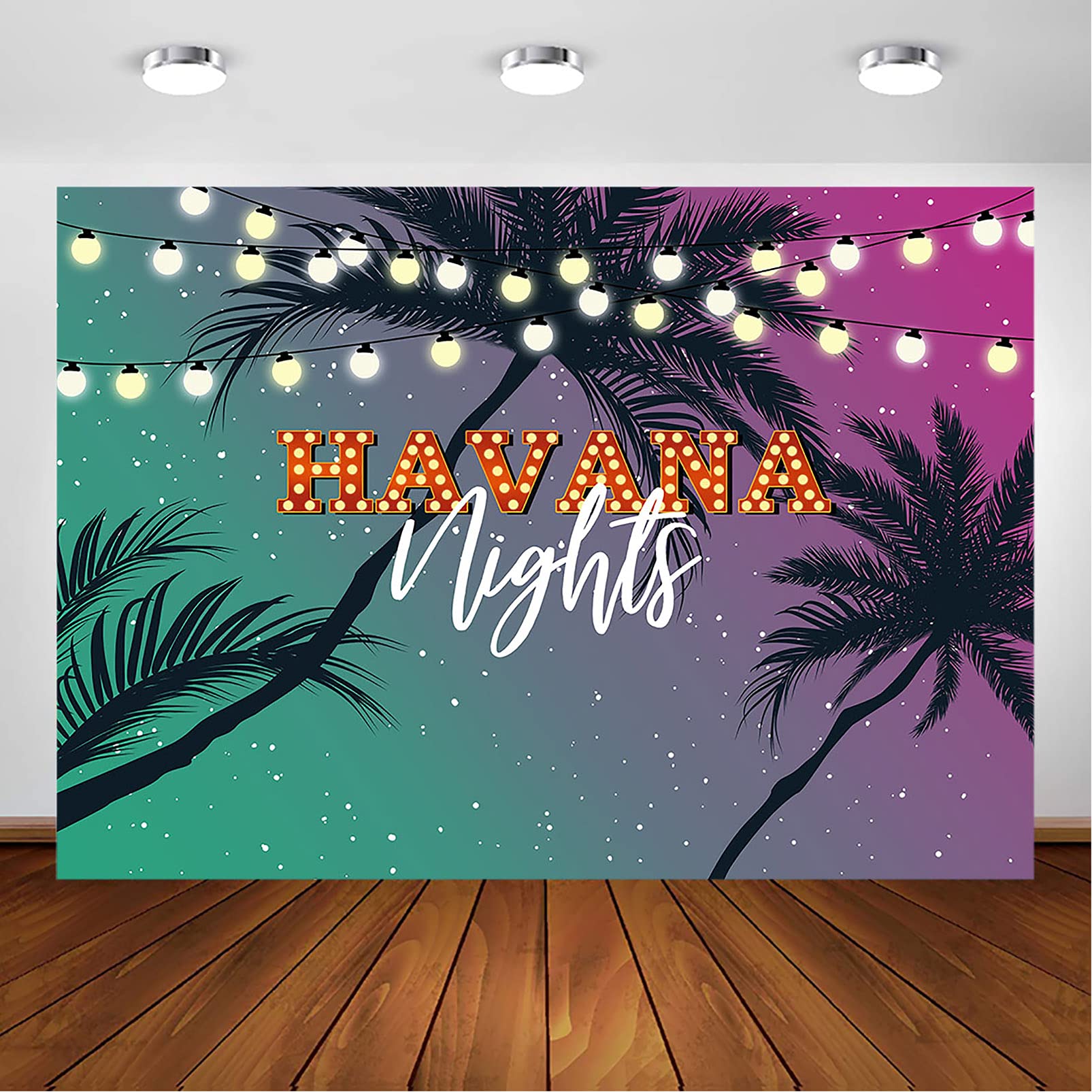 Avezano Havana Nights Backdrop - 8x6ft Cuban Party Decor for Adult Birthday, Photoshoot & Tropical Themed Events | Perfect for Nightclubs, Latin Dances & Instagram Photos
