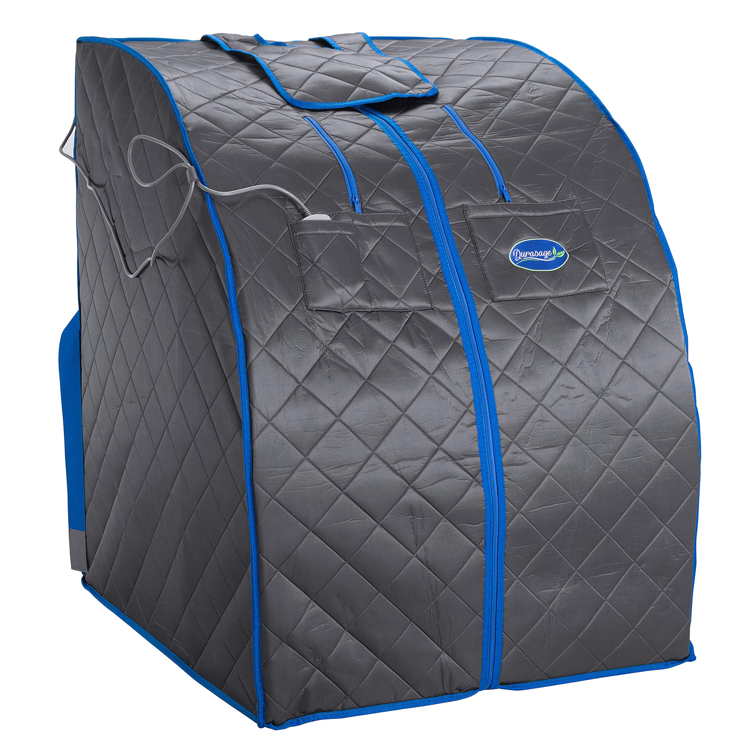 Durasage Portable Infrared Sauna for Home Use - Personal Relaxation Therapy with 30-Min Timer, Negative Ion Technology, Remote Control, Heated Footpad & Premium Chair (Large, Gray) - Perfect for Stress Relief, Detox & Muscle Recovery at Home