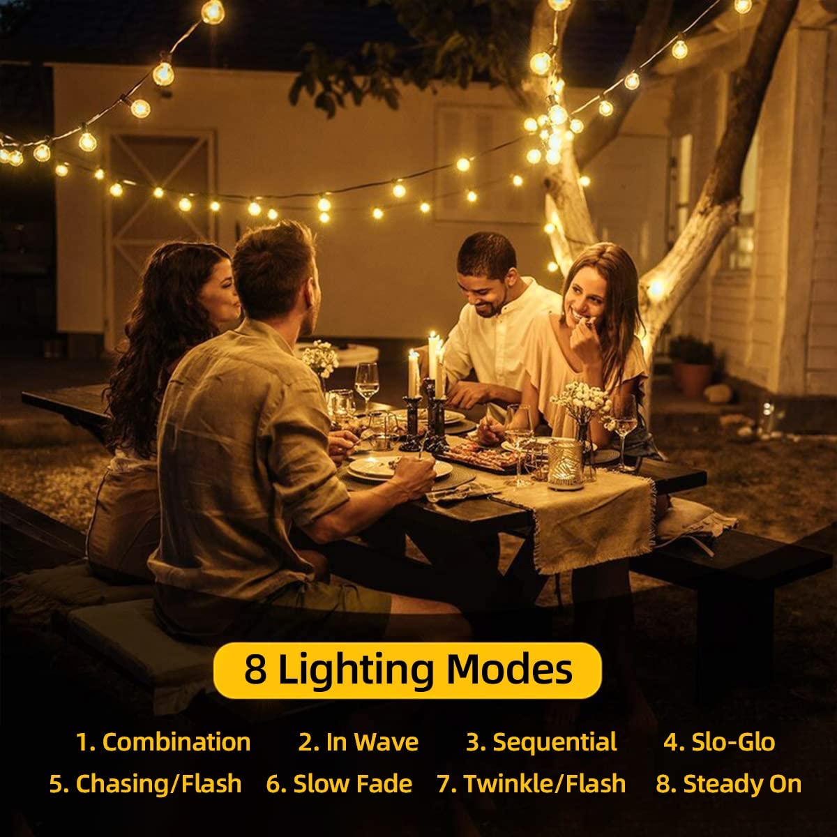 Solar Powered Outdoor String Lights - 20ft Waterproof IP65 LED Crystal Globe Hanging Lights for Patio, Backyard, Porch, Balcony | Perfect for Wedding Decor, Party Lighting & Camping (Warm White) | Create Magical Ambiance for Evening Gatherings & Special Events