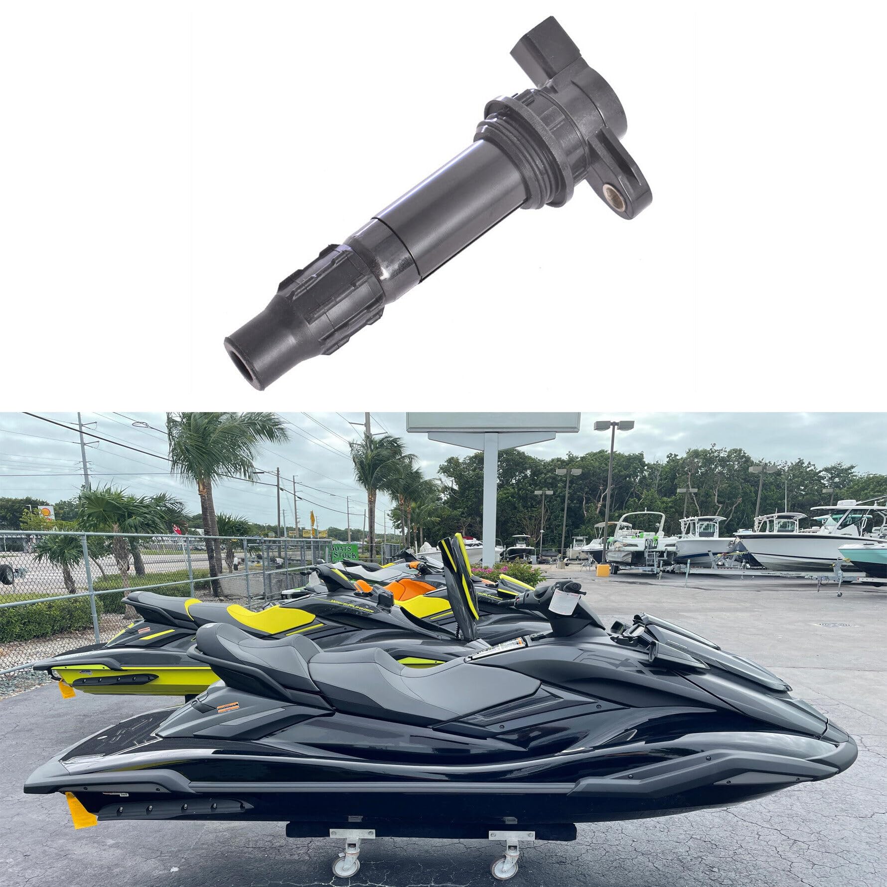 High-Performance Ignition Coil Replacement for Yamaha WaveRunner FX Cruiser FX1000A FX1100A FX1800 - Compatible with 6D3-82310-01-00, 6D3-82310-00-00, 6B6-82310-00-00 - Perfect for Marine Engine Maintenance & Watercraft Repair