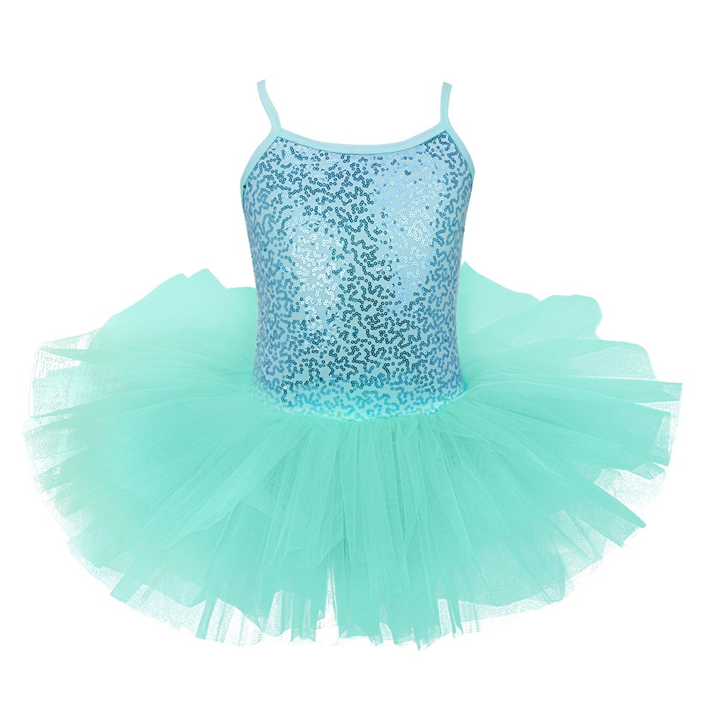 iEFiEL Girls Sparkly Sequined Ballet Dance Dress - Gymnastics Leotard & Ballerina Costume for Recitals, Performances & Dance Classes