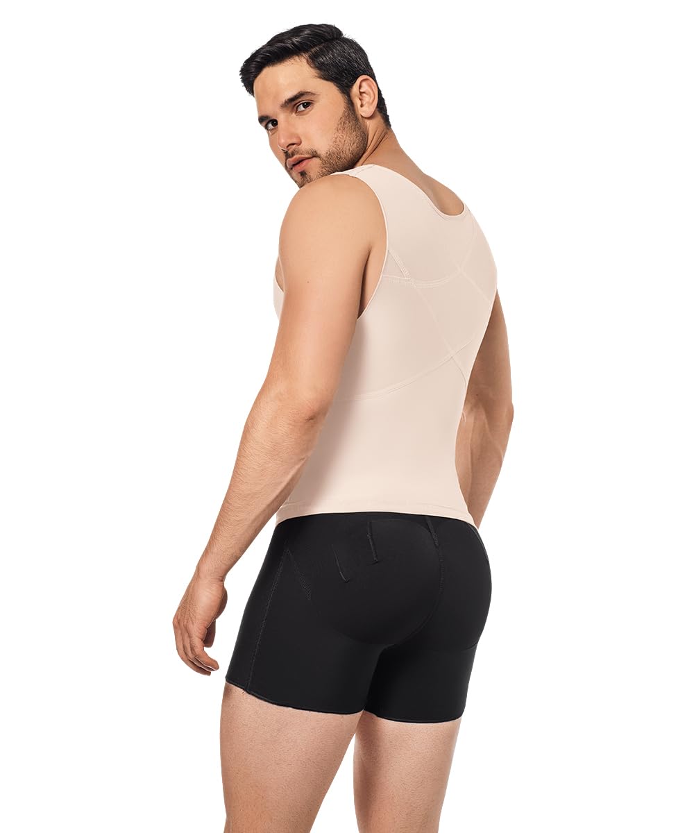 FC FORMA TU CUERPO Men's Body Shaper - Compression Slimming Vest for Men | Lipoelastic Waist Trainer | Post-Surgery & Workout Support | Ideal for Gym, Weight Loss & Everyday Wear