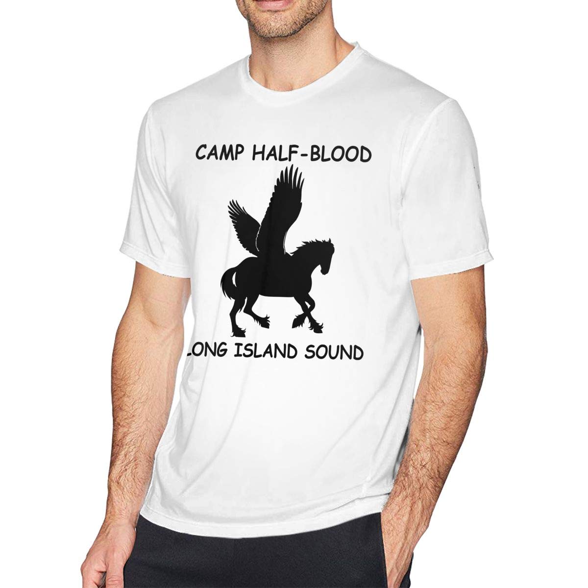 HIGASQ Camp Half Blood Men's Short Sleeve T-Shirt for Outdoor Adventures
