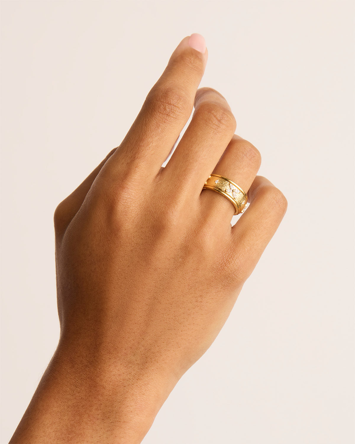 18K Gold Vermeil Spinning Meditation Ring - No Rain No Flowers Design for Stress Relief, Anxiety & Mindfulness - Perfect for Yoga, Meditation & Daily Wear