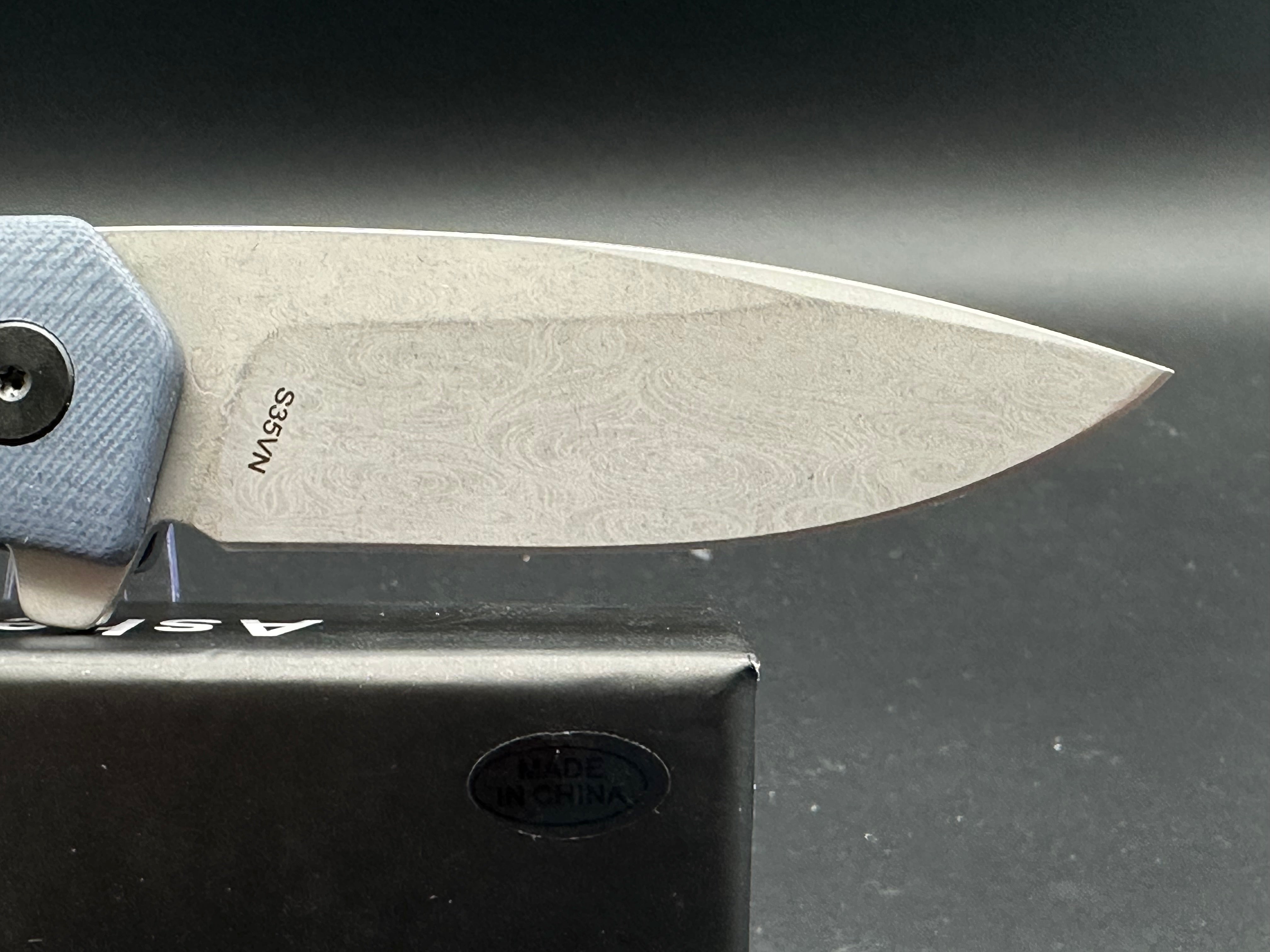 Asher Knives Spiro - Grey Scales Sea of Snakes Etch Blade & Clip (Factory Second) | Tactical EDC, Outdoor Survival, Camping & Hunting Knife