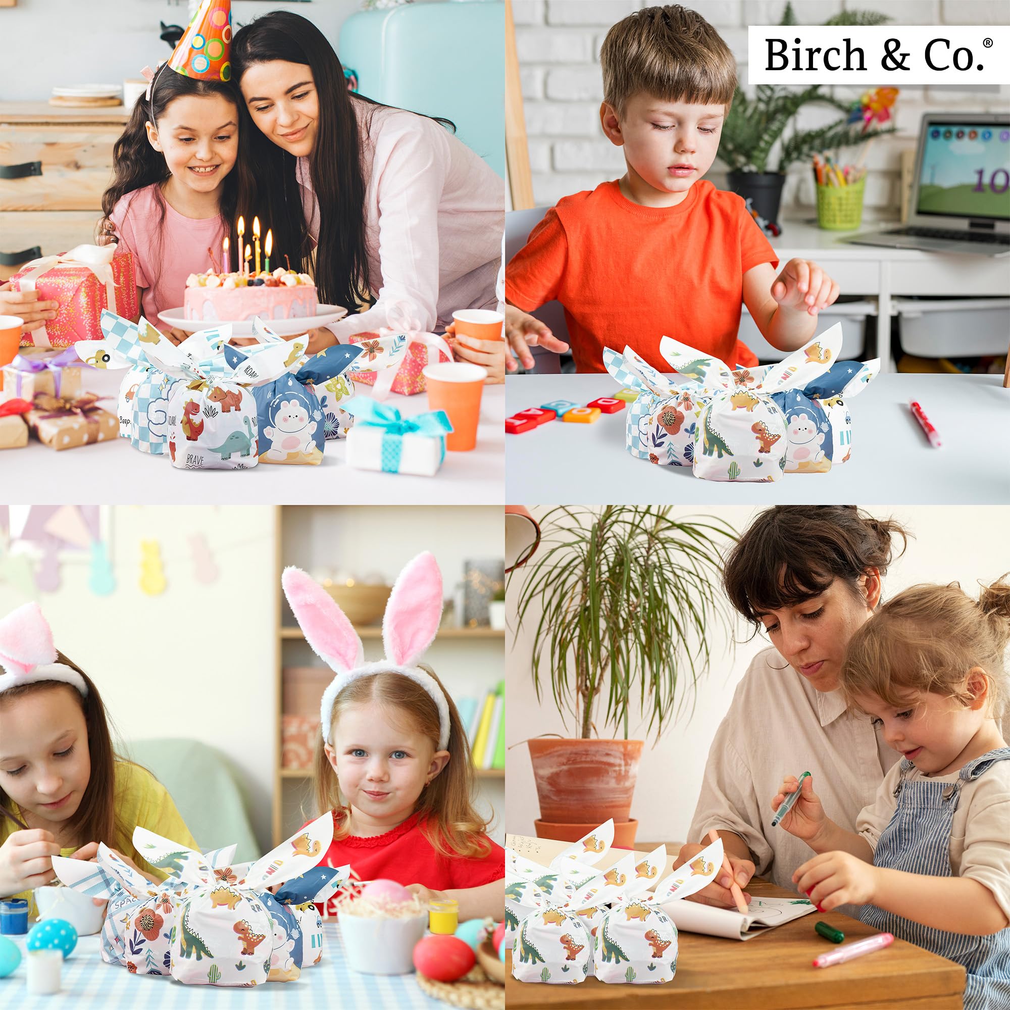 Kids Birthday Return Gift Bags - Party Favor Pouches with Small Dinosaur Design - Premium Goodie Bags for Birthday Parties, Baby Showers & School Events - Perfect for Candy, Toys & Small Gifts