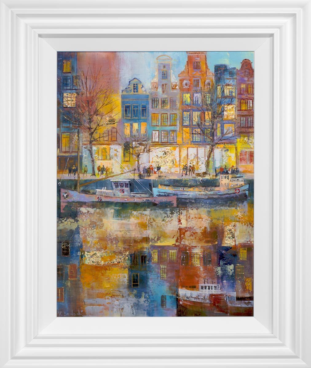 Original Along The Canal Painting - Handmade Wall Art for Living Room, Bedroom & Office Decor