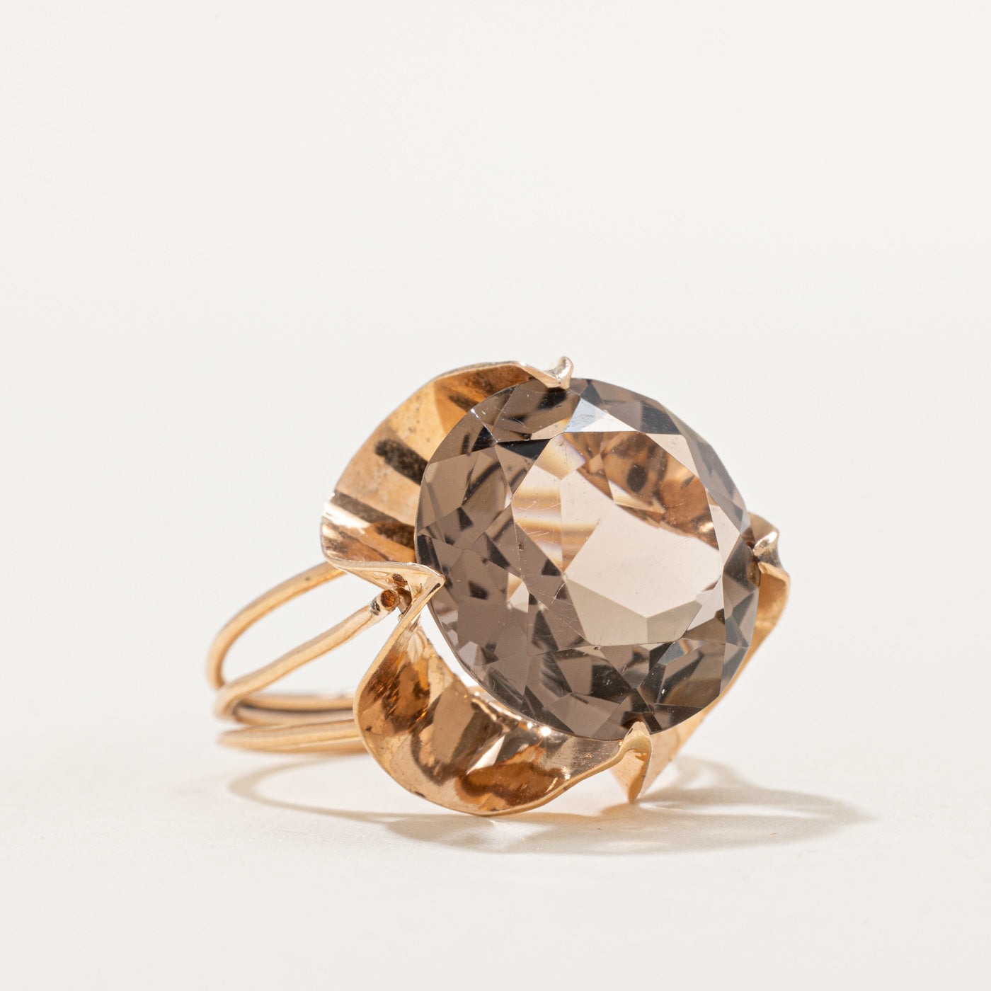 7.15ct Smoky Quartz Cocktail Ring - Size 6.25 | Elegant Statement Jewelry for Evening Parties & Special Occasions