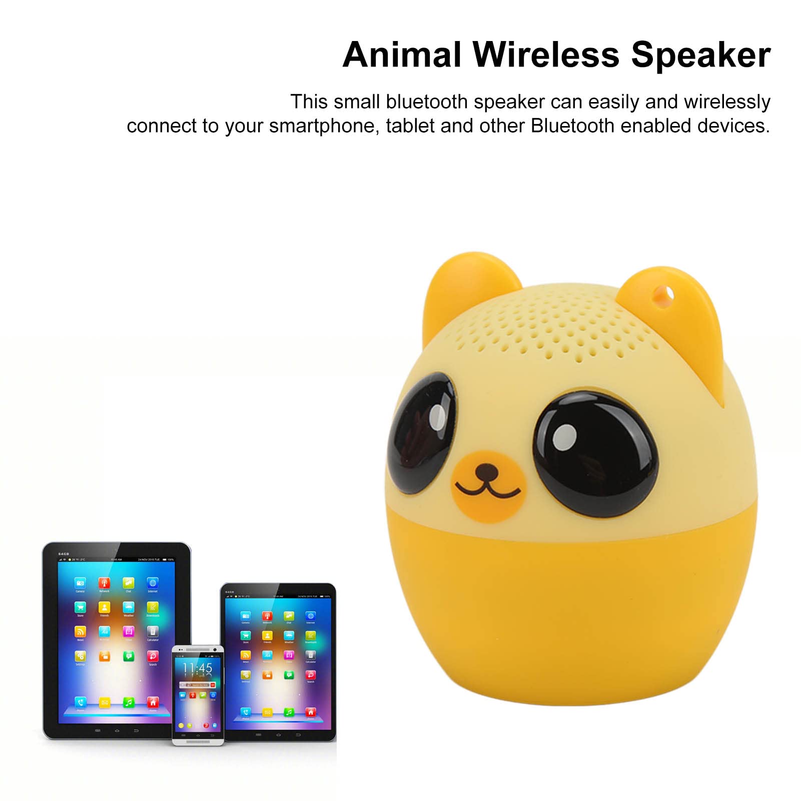 Pet Mini Speaker - Compact Bear Wireless Speaker with Selfie Function, Portable Bluetooth Speaker for Kids, Home, Travel, and Outdoor Adventures