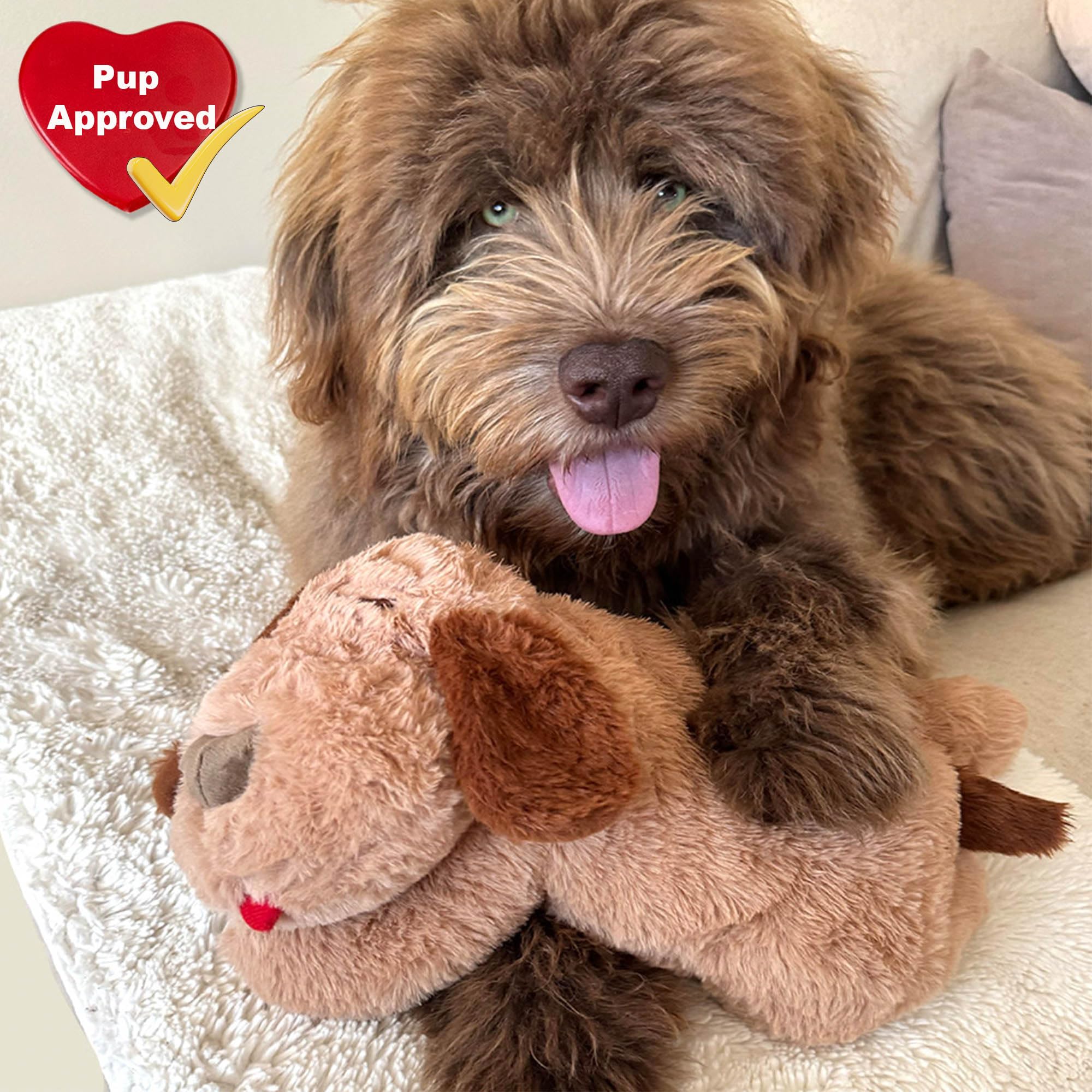 iHeartDogs Heartbeat Puppy Toy - Soothing Comfort Cuddler Pillow for Anxious Dogs - Calming Anxiety Relief Toy for Puppies - Perfect for Separation Anxiety, Travel, and Bedtime Comfort