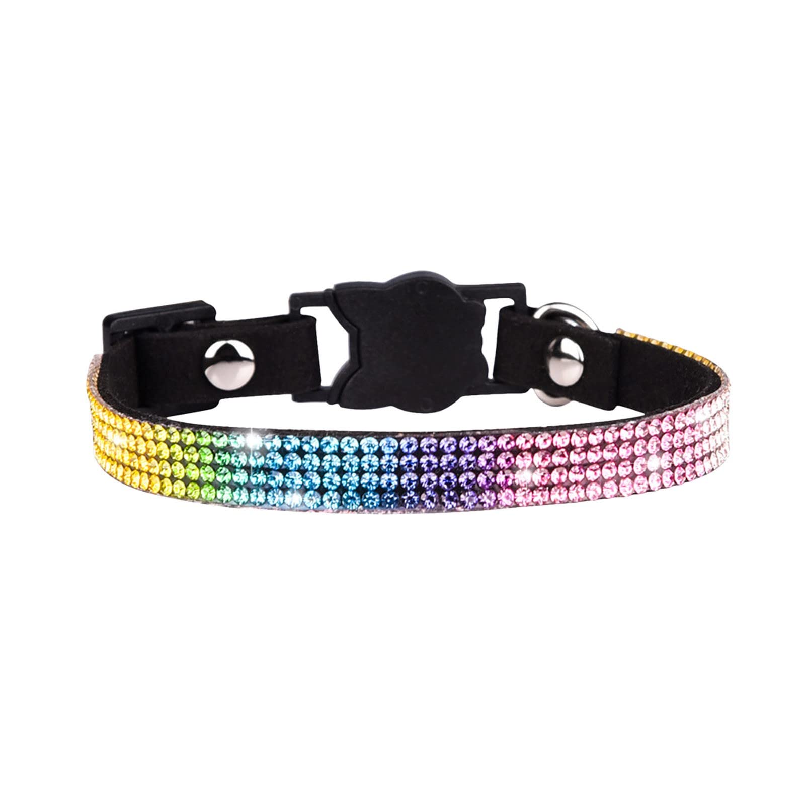 Howstar Adjustable Rhinestone Cat Collar with Metal Buckle - Personalized Pet Collar for Small Dogs & Cats - Breakaway Safety Design, Blue & White - Perfect for Gifts, Parties & Daily Wear