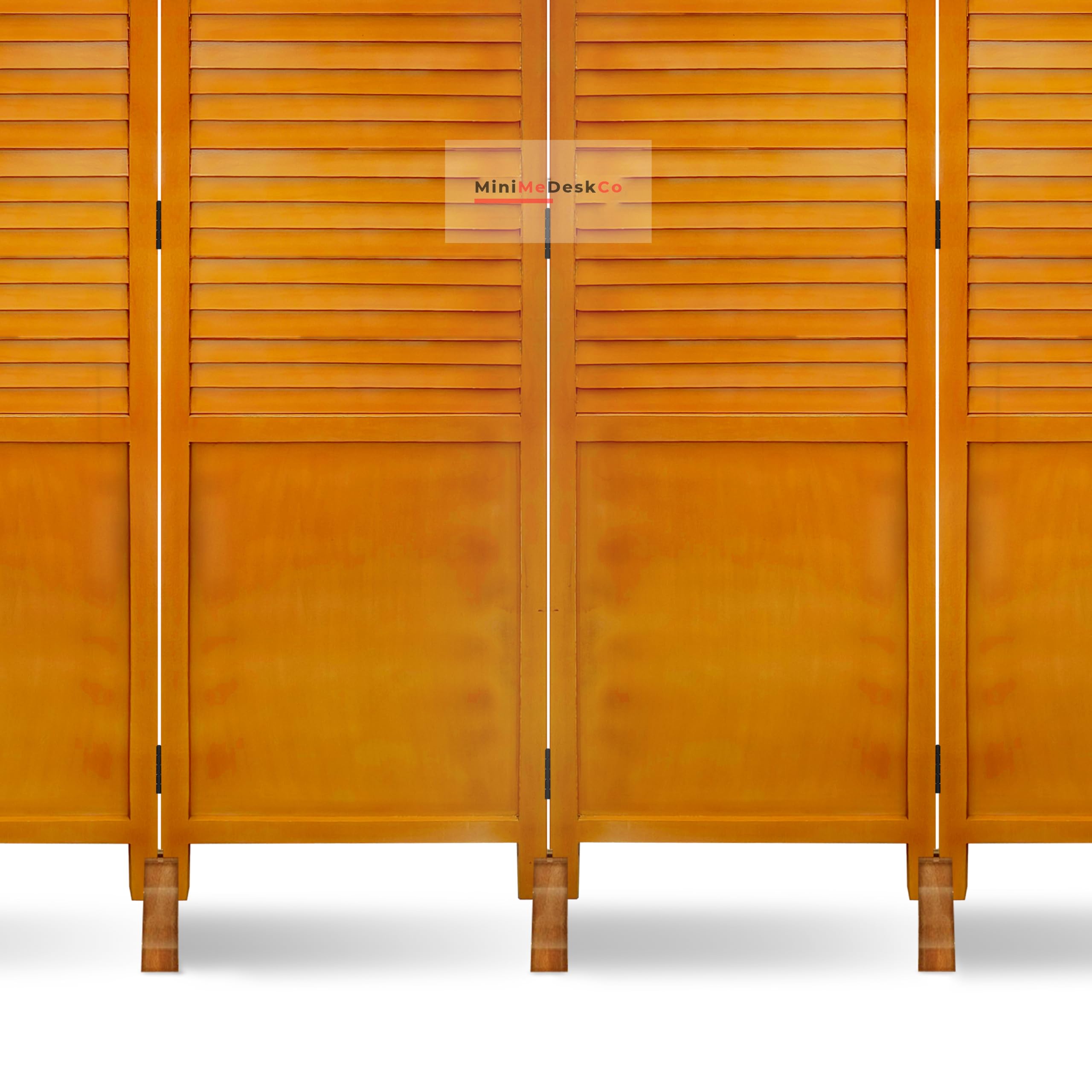 MiniMeDeskCo 3-Panel Wood Room Divider Screen - Portable Partition for Living Room, Bedroom, Office, Restaurant & Hallway - Space Separator with Stand for Home & Commercial Use