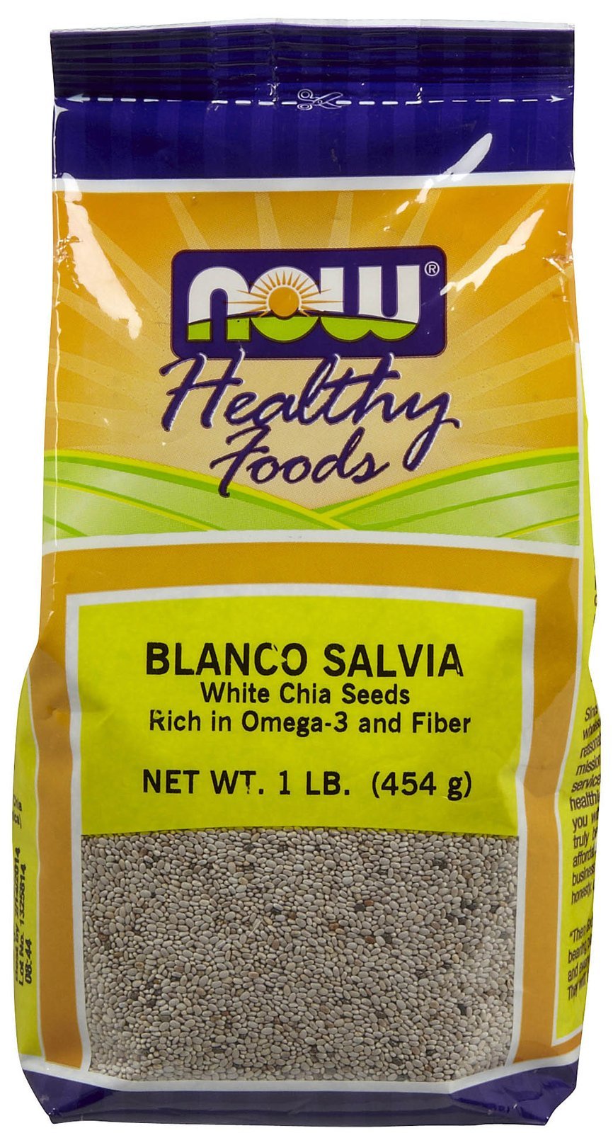Now Foods Organic White Chia Seeds - 1 lb Bulk Pack | High in Omega-3 & Fiber | Perfect for Smoothies, Baking & Healthy Snacks