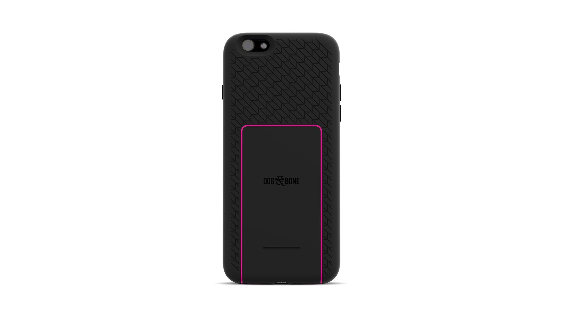 Wireless Charging iPhone 6/6s Case with Charge Pad - Dog & Bone Backbone Starter Pack (Black & Pink) | Perfect for Home, Office & Travel Use