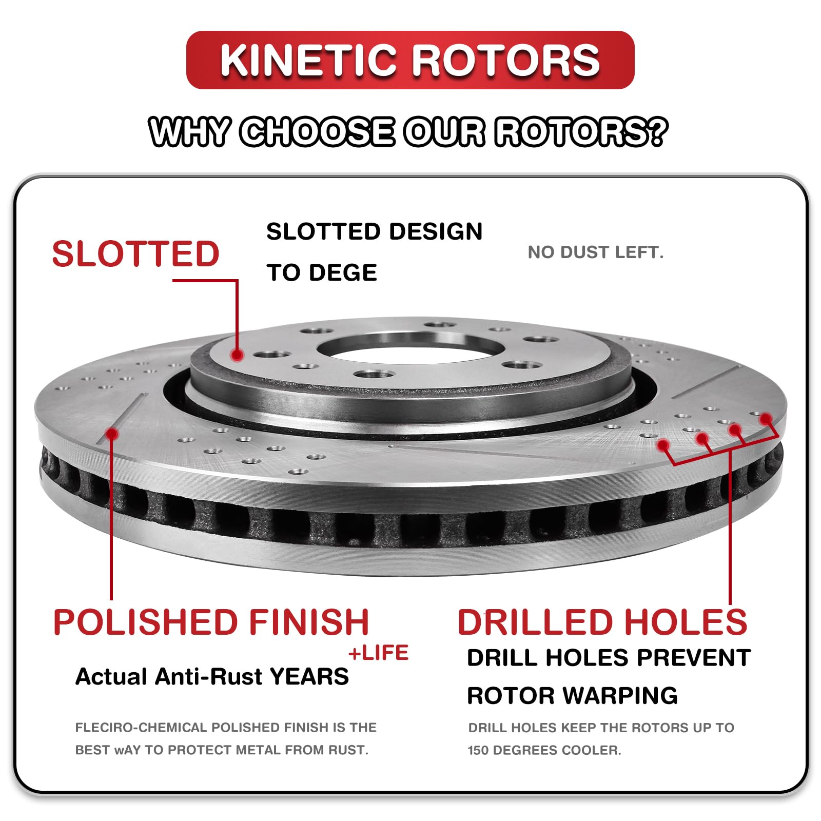 High-Performance Front & Rear Slotted Brake Rotors with Ceramic Pads for Dodge Challenger & Magnum (AWD/RWD) - Not Compatible with Dodge Charger - Perfect for Racing & Daily Driving