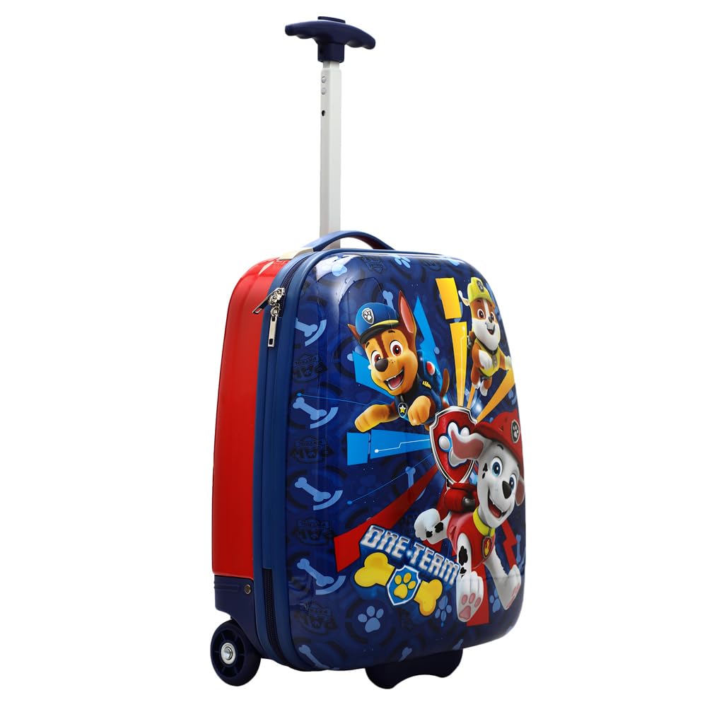 Paw Patrol Kids Travel Roller Suitcase - Lightweight Carry-On Luggage for Boys & Girls - Perfect for Airplane Trips, Vacations & School