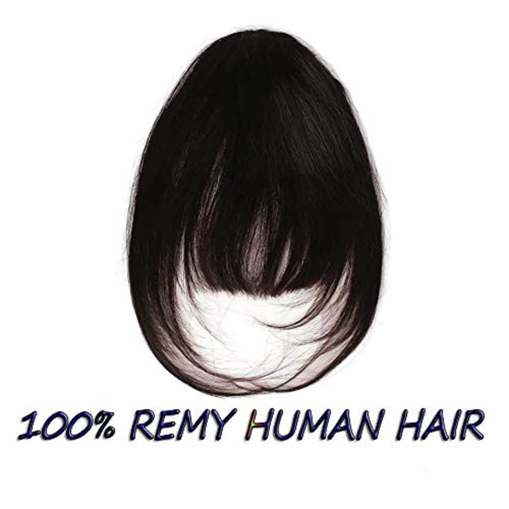 Seedware Clip-In Bangs - Real Human Hair Wispy Fringe with Temples | Natural Looking Hairpiece for Women | Perfect for Daily Wear, Cosplay & Instant Hairstyle Transformation